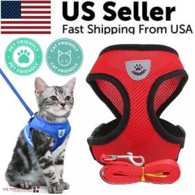 Reflective Dog Harness with Leash | Adjustable No-Pull Control Vest for Dogs (Color: Red, size: XL)
