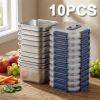 Yakimoto 2/4/6/8/10 PCS Extra-Large Stainless Steel Food Storage Containers With Blue Lids - Deep Design, Airtight Seal