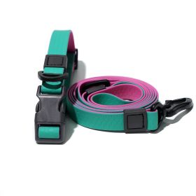 Waterproof Dog Leash Set 4.92FT | Tear-Proof Anti-Slip Honeycomb Training Rope (Color: green-purple, size: 1.5cm*150cm)