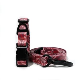 Waterproof UV Embossed Dog Leash Set | Durable Traction Rope for Training (Color: Red flame, size: 2.5cm*150cm)