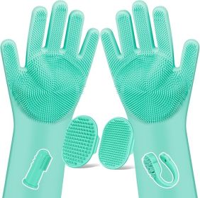 6 Pieces Pet Grooming Kit for Dogs (Color: Green)