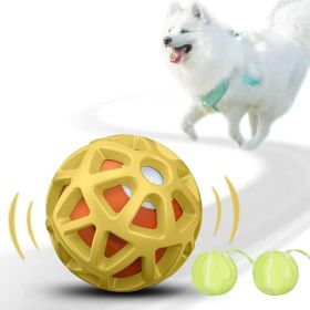 Interactive Dog Toys – Durable Automatic Bouncing & Vibrating Interactive Dog Ball for Smart Play (Color: Yellow)