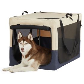 Soft-Sided Foldable Dog Crate – Portable, Comfortable, and Sturdy (Color: as Pic)