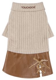 Touchdog 'Modress' Fashion Designer Dog Sweater and Dress (Color: BROWN, size: small)