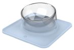 Pet Life 'Surface' Anti-Skid and Anti-Spill Curved and Clear Removable Pet Bowl