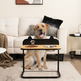 Adjustable Elevated Dog Bowl Feeder – Healthy Dining (Color: Black)