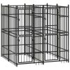 Durable Dog Kennel Black Powder-coated steel Large