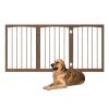 Wooden Pet Gate Foldable Expandable | Fir Wood Dog Barrier Fence for Home & Stairs