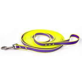 Dog Training Rope Leash 4.92FT | Tangle-Free Two-Color Walking Lead (Color: Purple-yellow, size: 10M)