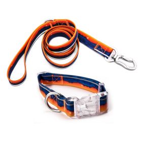 Reflective Dog Leash Set Waterproof | Adjustable No-Tangle Dog Walking & Training Lead (Color: sunset, size: M)