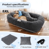 Oversized Human Dog Bed – Faux Fur Plush Orthopedic Bed with Pillow & Blanket for Adults & Pets, Washable Cover