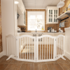 Foldable Freestanding Dog Gate for Doorways & Hallways