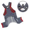 Striped Denim Dog Overalls for Dogs