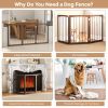 Wooden Pet Gate Foldable Expandable | Fir Wood Dog Barrier Fence for Home & Stairs