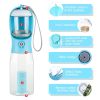 3 in1 Dog Outdoor Water Bottle,Portable Water Dispenser with Food Container,Poop Bag×3,Carbon Filter×2,Leak Proof Lock for Cat