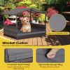 Outdoor Wicker Doghouse with Weatherproof Roof