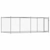 Dog Kennel Grey Galvanized Steel 78.7 x 157.5 x 59.1 In