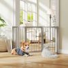 Wooden Pet Gate Foldable Expandable | Fir Wood Dog Barrier Fence for Home & Stairs