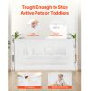 Retractable Baby Gate, Extends to 56.3 inch Wide, 31.3 inch Tall, with Security Lock, Easy to Use, Walk Through Without Tripping
