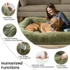 Extra Large Human and Dog Bed Comfortable and Washable with Handle, Blanket and 4 Storage Pockets, 72"x48"x10"