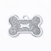 Metal Pet ID Tags with Pink Bone Shape for Dogs