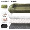 Extra Large Human and Dog Bed Comfortable and Washable with Handle, Blanket and 4 Storage Pockets, 72"x48"x10"